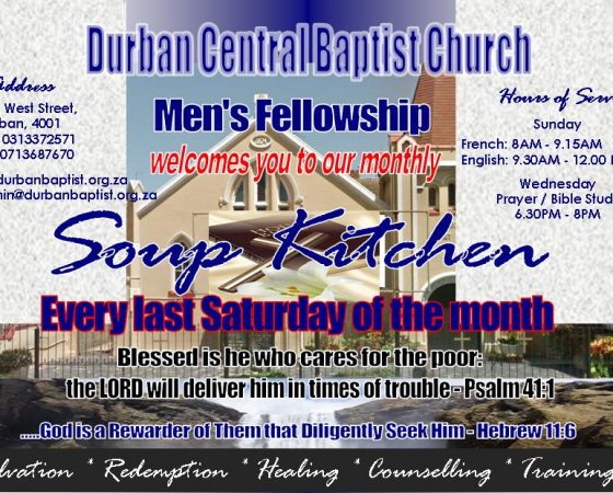 Men’s Fellowship to Conduct Soup Kitchen